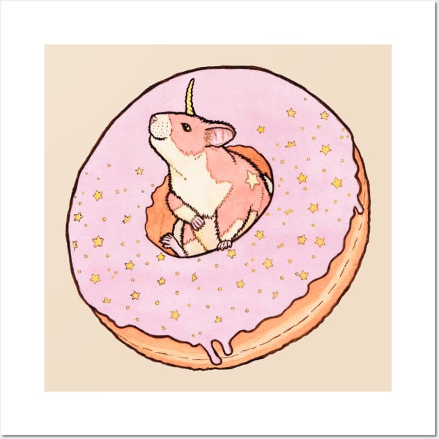 Sweet Fantasy Unicorn Hamster Wall Art by MarinaIllustration